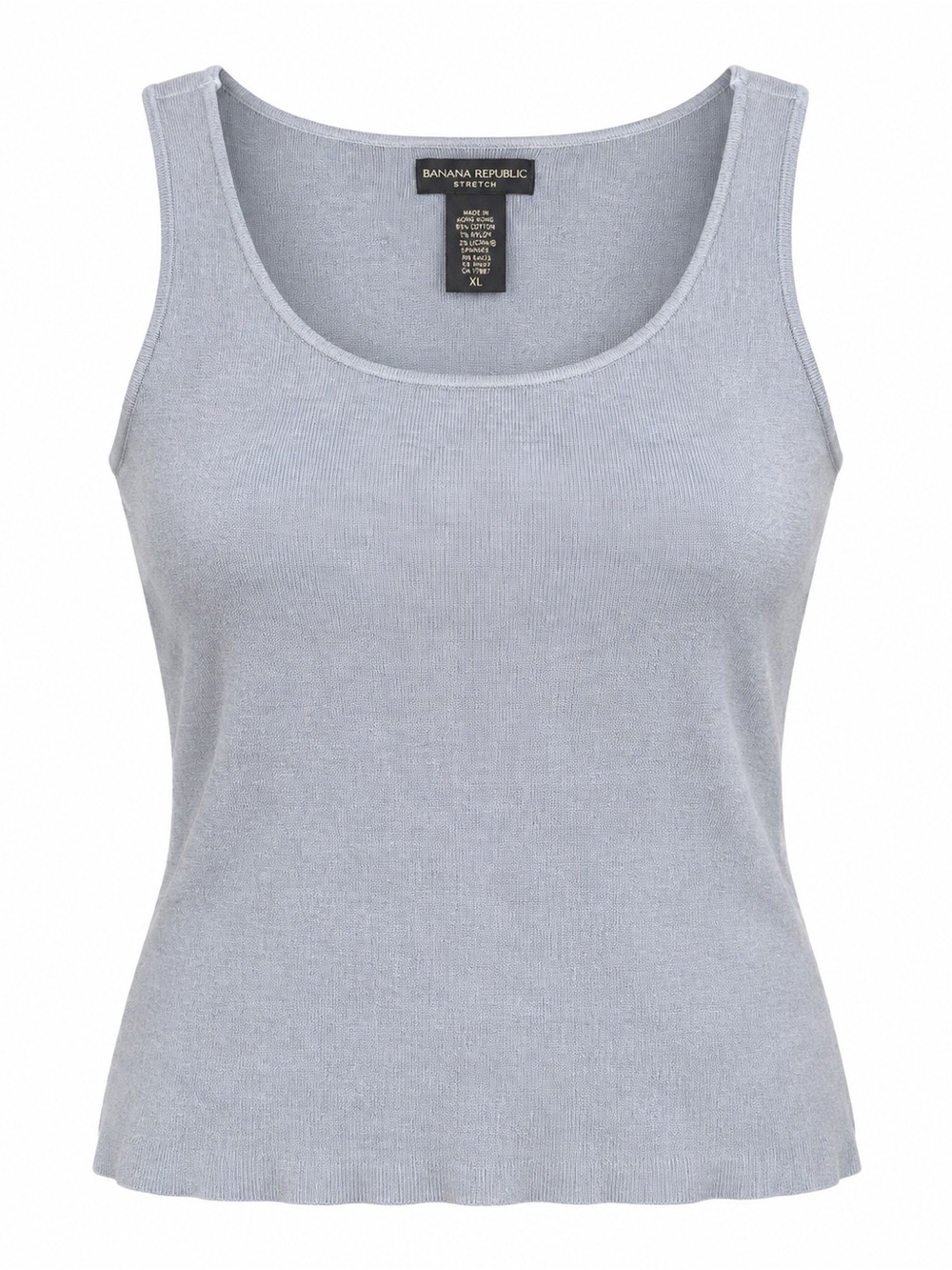 Banana Republic Stretch XL Grey Scoop Neck Knit Tank Top Y2K